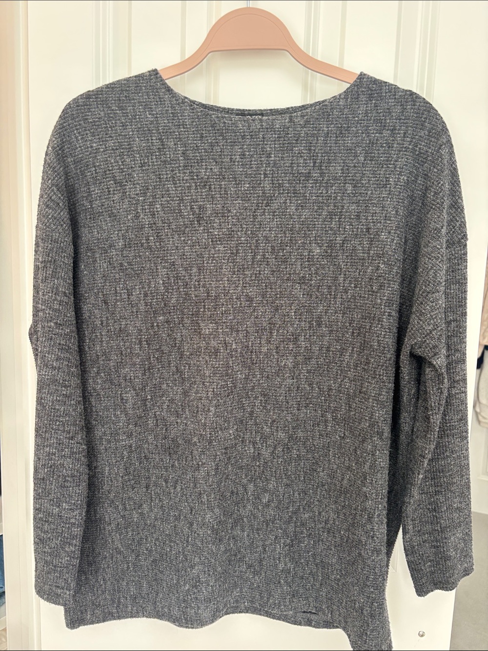 Clara Sun Woo Heather Gray Crewneck Knit Sweater